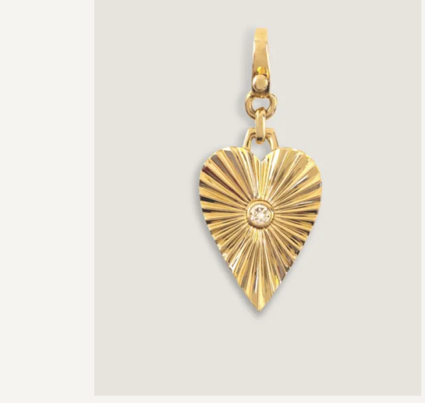 Ribbed Heart Pendant Diamond
