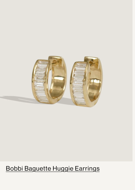 BOBBI BAGUETTE HUGGIE EARRINGS