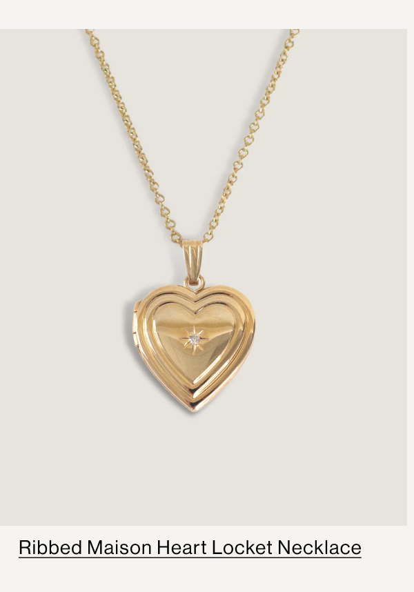 Ribbed Maison Heart Locket Necklace
