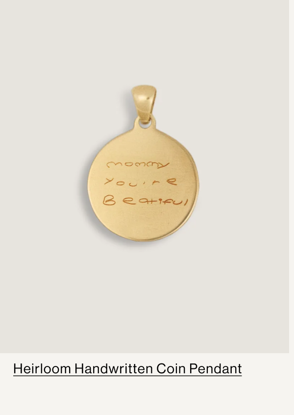 HEIRLOOM HANDWRITTEN COIN PENDANT