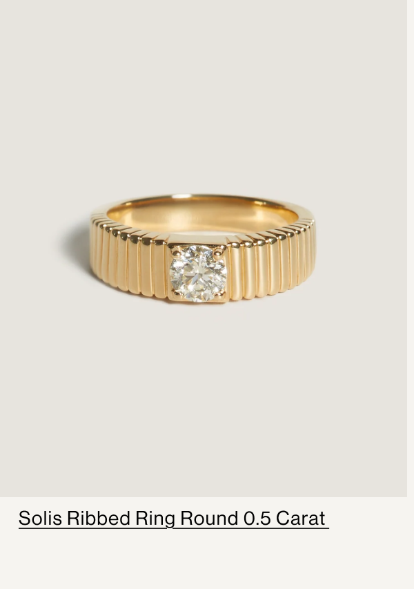 Solis Ribbed Ring Round 0.5 Carat 