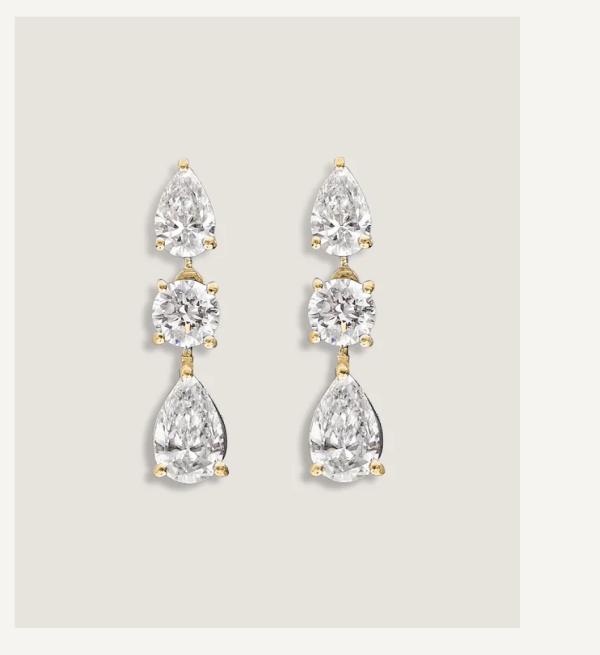 Third Time's a Charm Drop Earrings Pear 2.7ctw Diamond