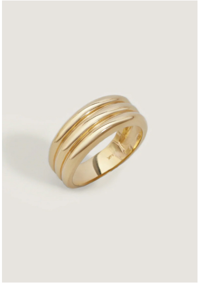 Françoise Layered Ellipse Hollow Ring