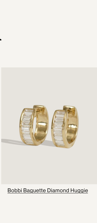 BOBBI BAGUETTE DIAMOND HUGGIE