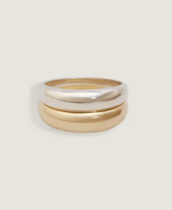 Dare To Love Double Dome Ring Gold & Silver