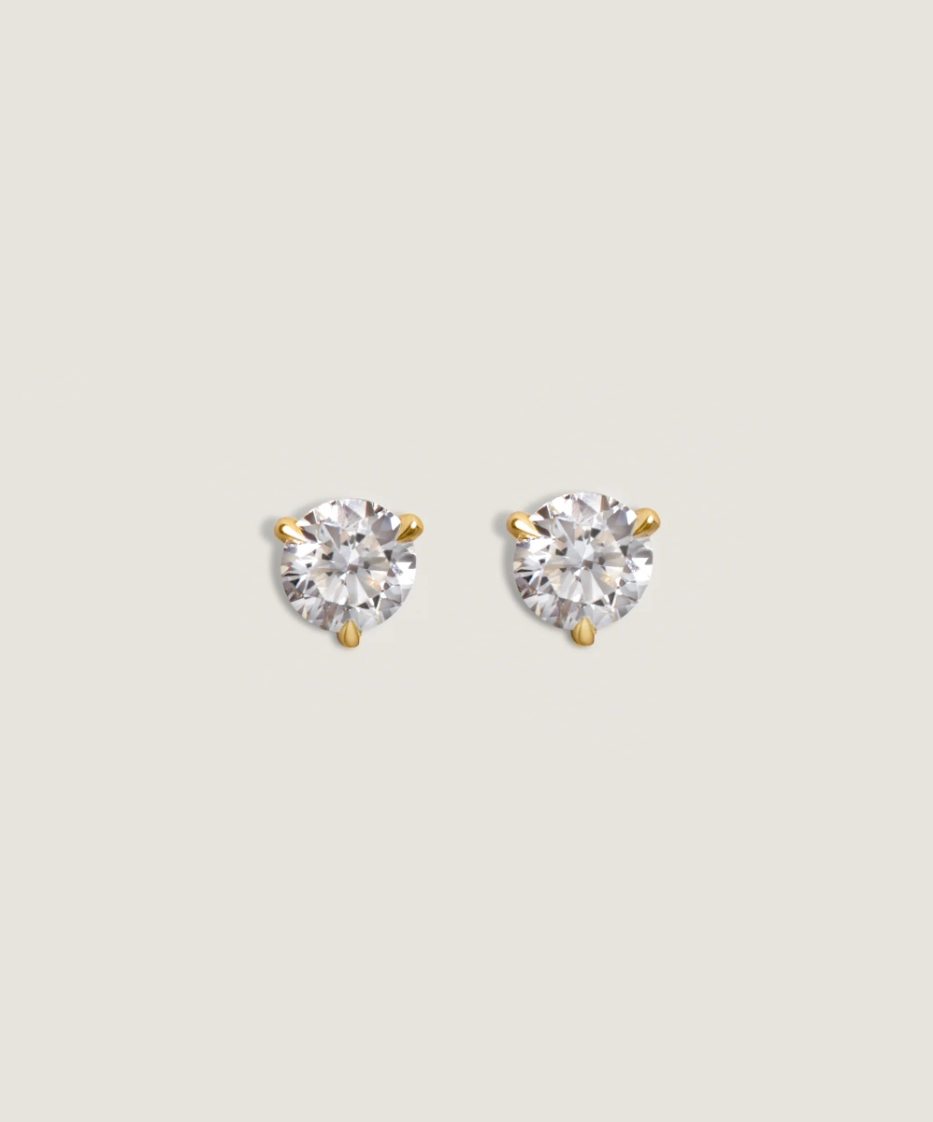 June Round Stud Earrings Diamond 1.0 ctw