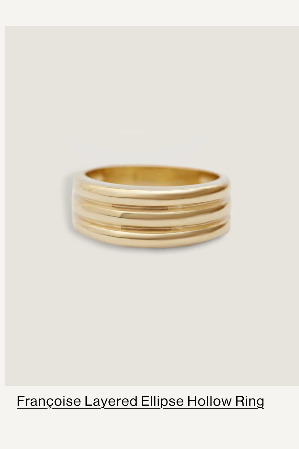 Françoise Layered Ellipse Hollow Ring
