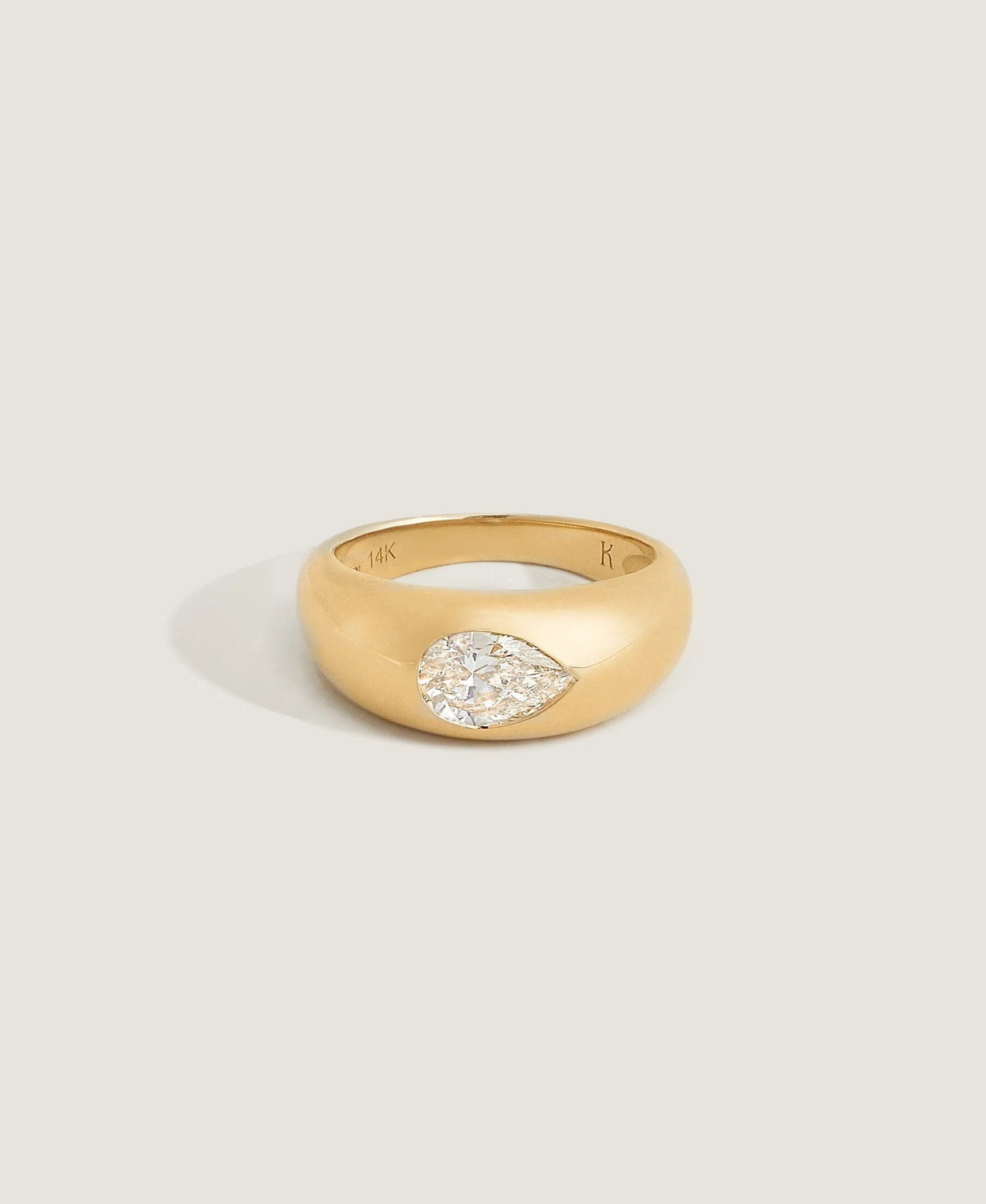 Carmen Dome Ring Pear Diamond