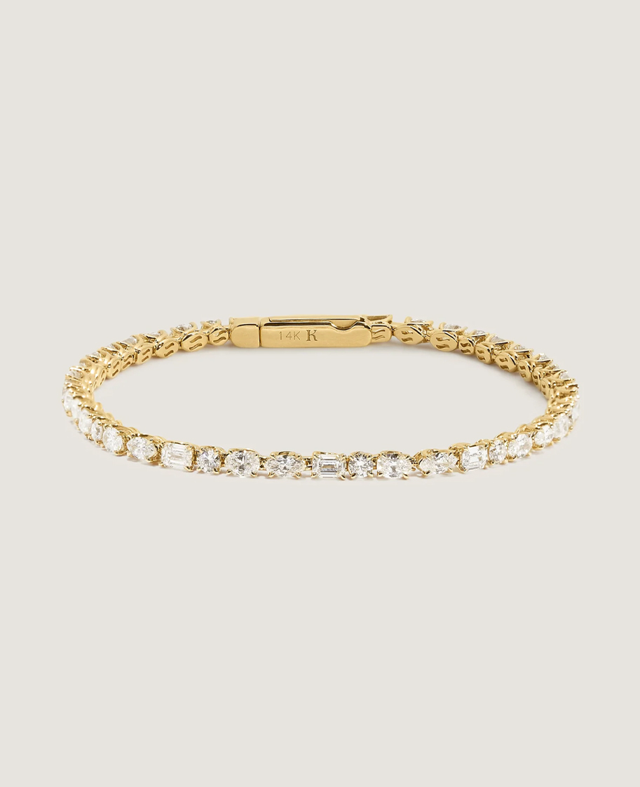 Esme Fancy Shape Tennis Bracelet 4ctw Yellow Gold