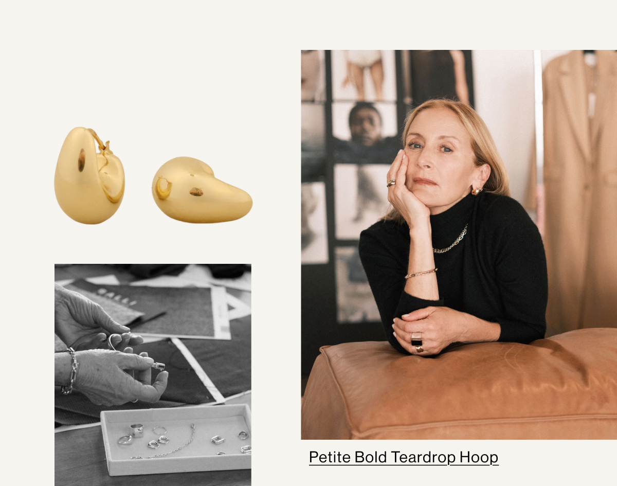 Petite Bold Teardrop Hoop