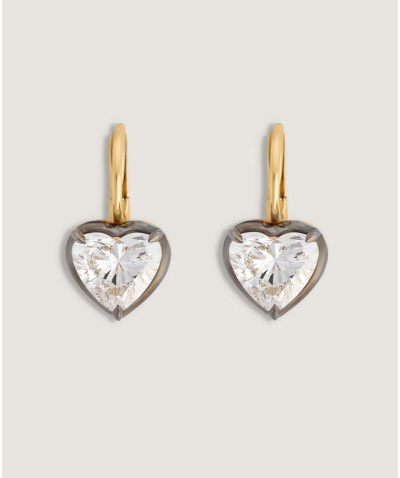 Rosette Black Rhodium Heart Diamond Earrings