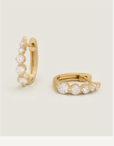 GRADUATED HUGGIE EARRINGS