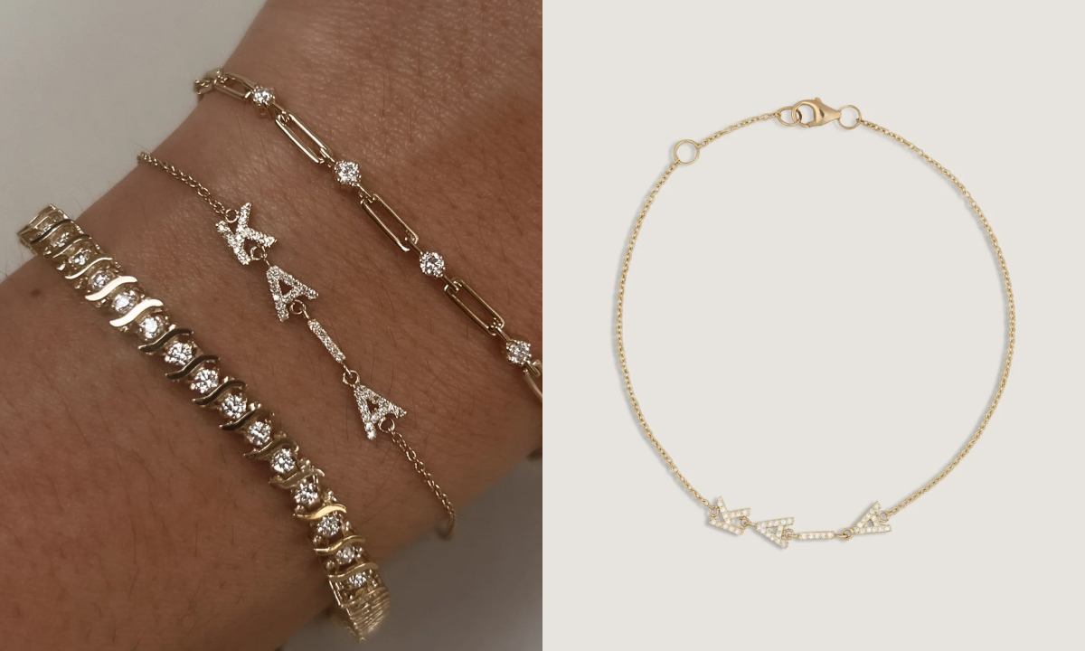 Bold Nameplate Bracelet Diamond