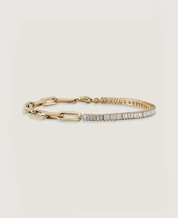 Serena Baguette Tennis Link Bracelet Diamond