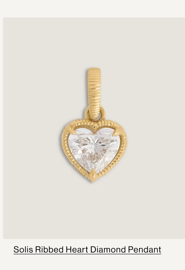 Solis Ribbed Heart Diamond Pendant