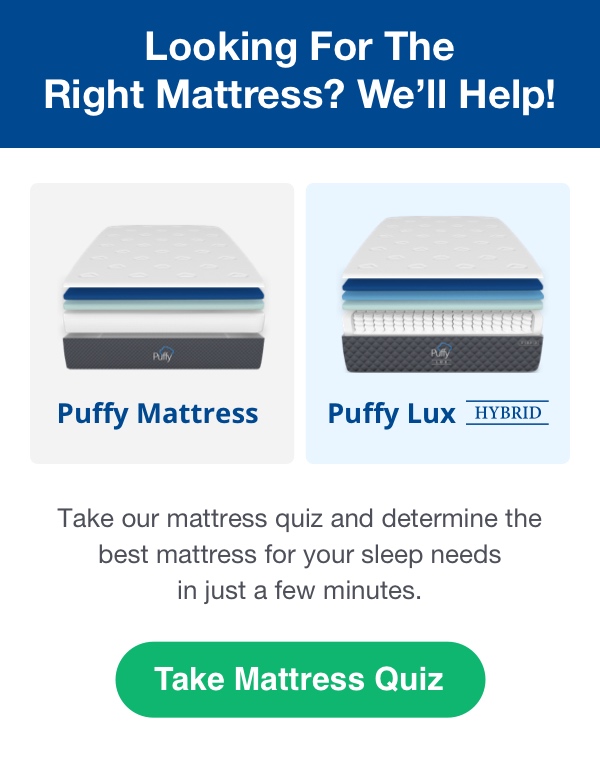 The perfect mattress? Take our quiz to find yours! Puffy