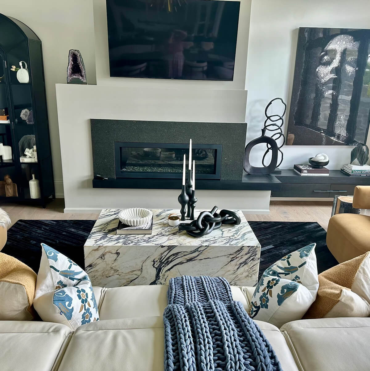 Kaia Marble Plinth Block Large Coffee Table