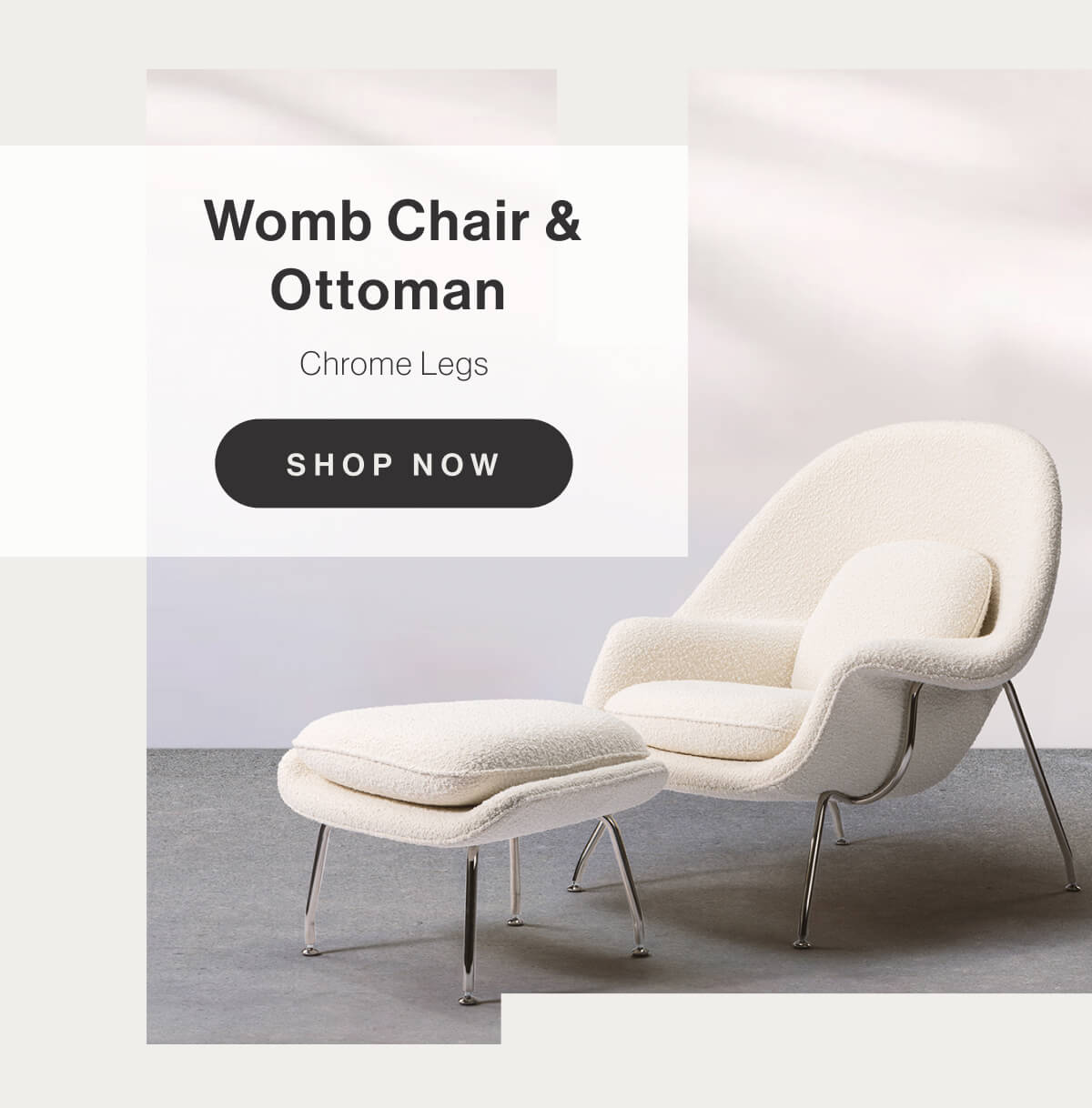 Womb Chair & Ottoman - Chrome Legs - Shop Now