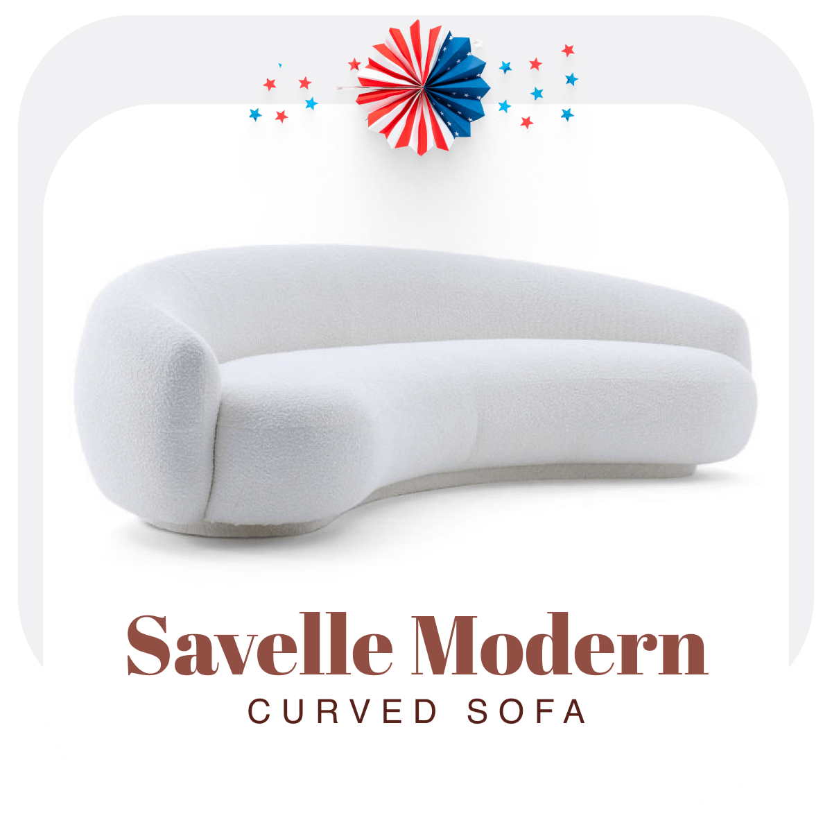 Savelle Modern Curved Sofa