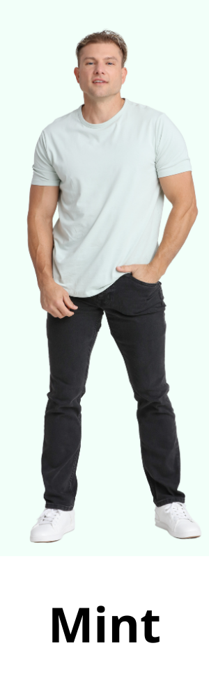 Mint Tees are available in Crew Neck [Slim] & V-Neck