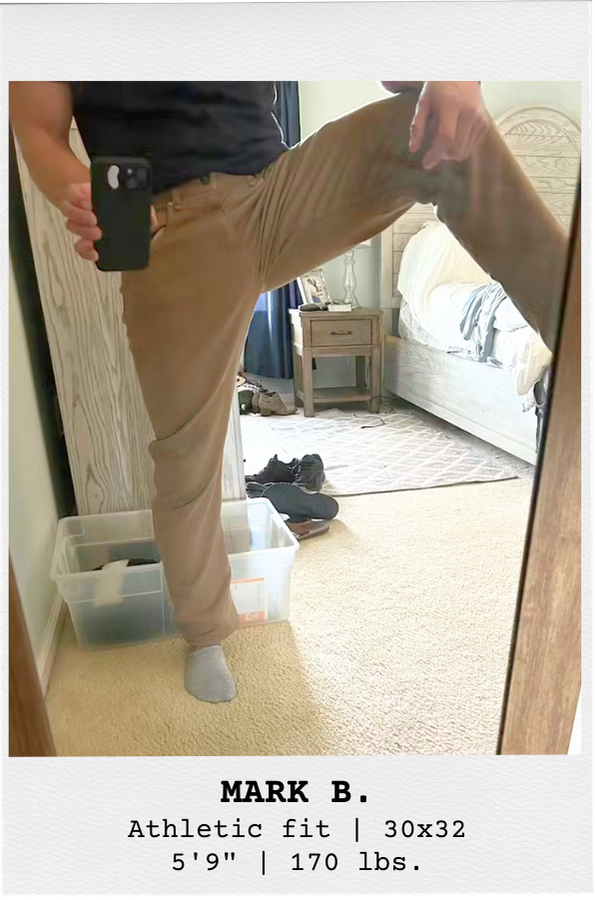 Mark B. (5'9", 170 lbs) Athletic Denkhaki Darks, 30x32