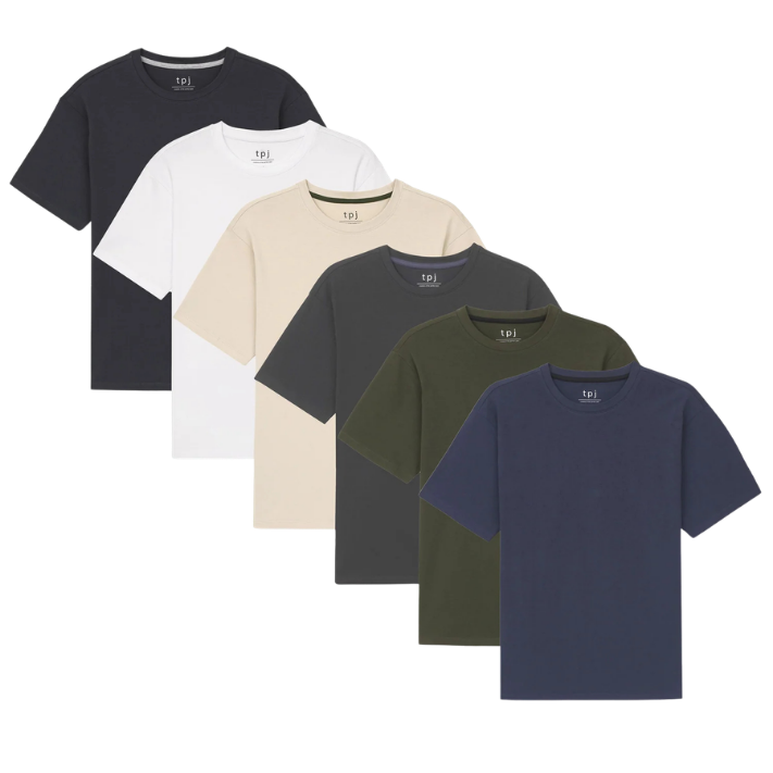 Athletic fit Crew Neck 6-Pack in Core