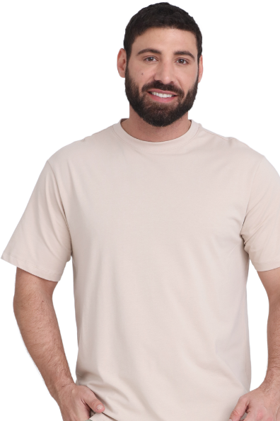 Tan Athletic fit Crew Neck Tee