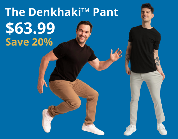 The Denkhaki Pant (left: Tobacco, right: Smoke) - $63.99 - Save $16
