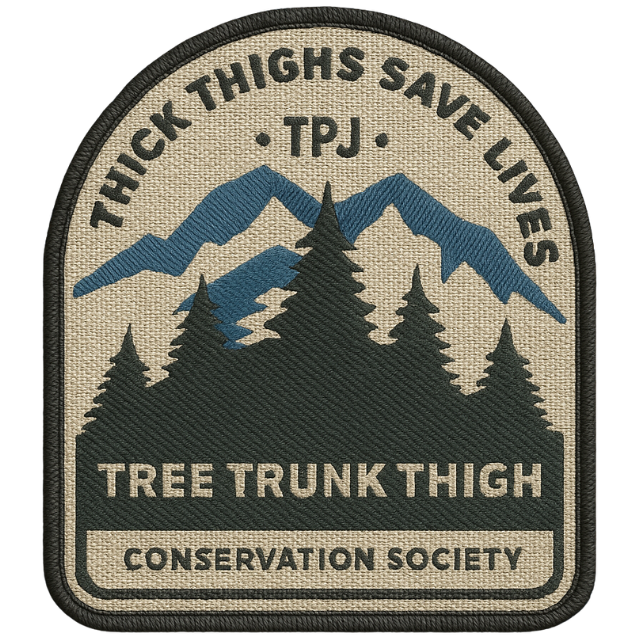 Thick Thighs Save Lives - TPJ Tree Trunk Tight Conservation Society Badge