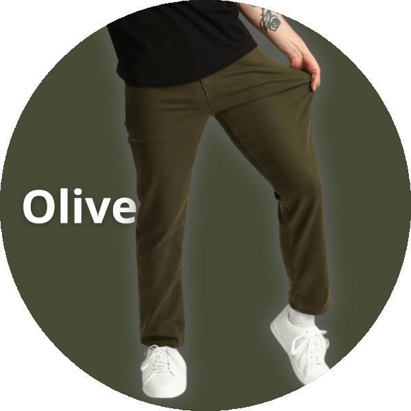 Denkhaki Pants & Everyday Comfort Shorts are available in green shades Olive & Sage