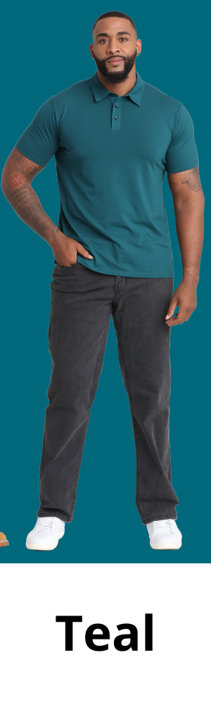 Teal Tees are available in Crew Neck [Slim], V-Neck, & Polo