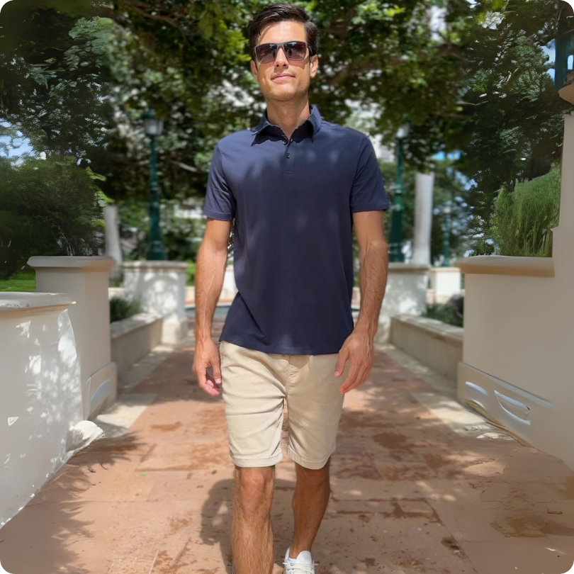 Everyday Comfort Shorts pair perfectly with a Navy Polo for warm weather, and...
