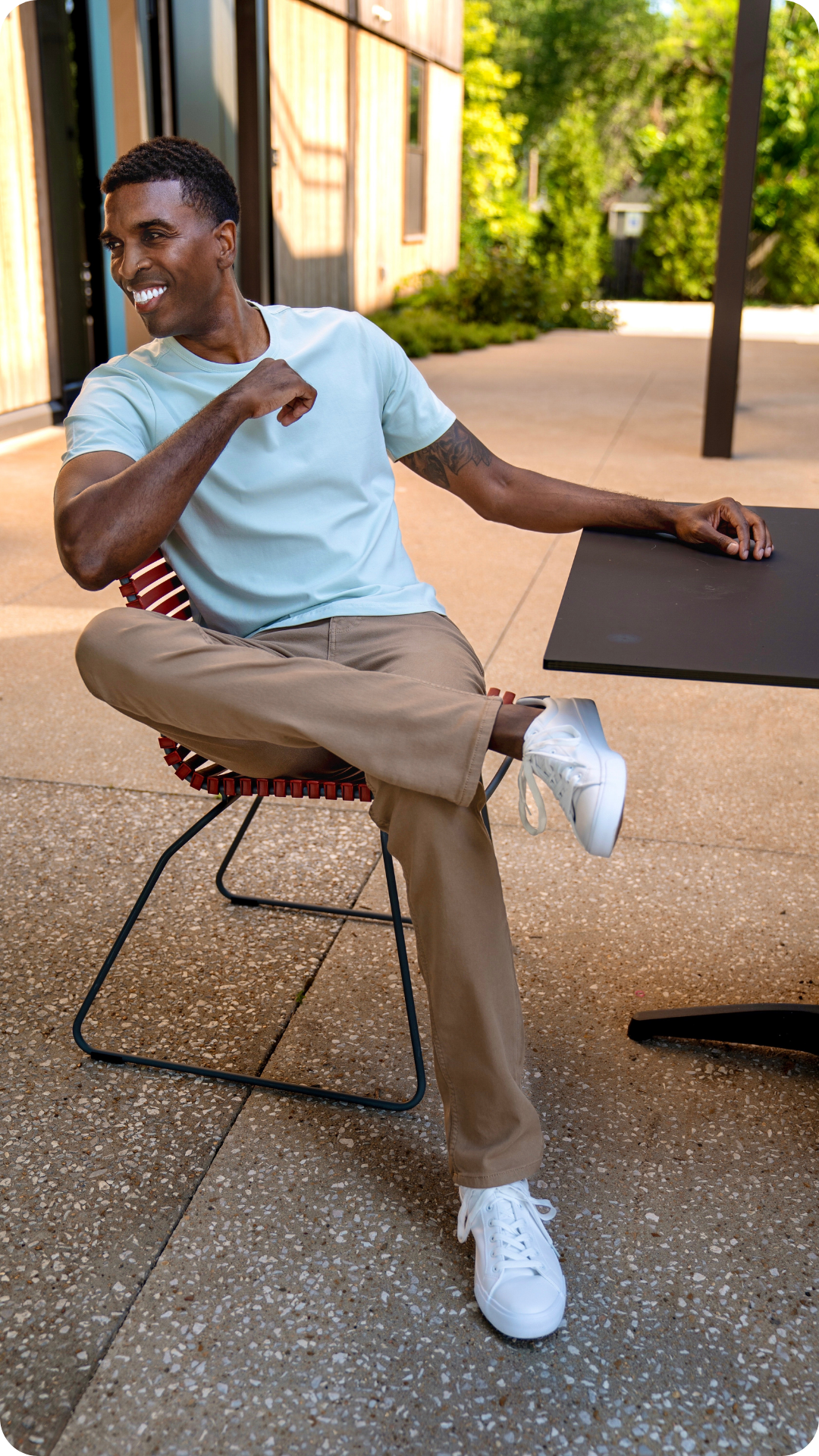 Mint Tee, Athletic fit Denkhaki Darks