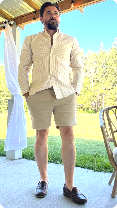 Kyle G Slim fit Comfort Shorts - Denkhaki