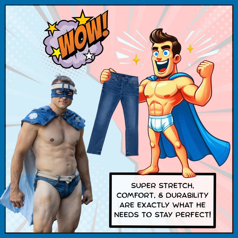 Super stretch, comfort, & durability are exactly what he needs to stay Perfect!