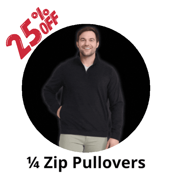 25% OFF 1/4 Zip Pullovers