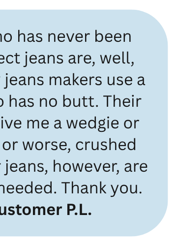 Perfect customer PL's 5-star wedgie-free review - Slim Thick fit Bandits