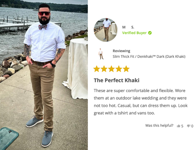 Perfect customer MS looking incredibly classy in Slim Thick Denkhaki™ Darks