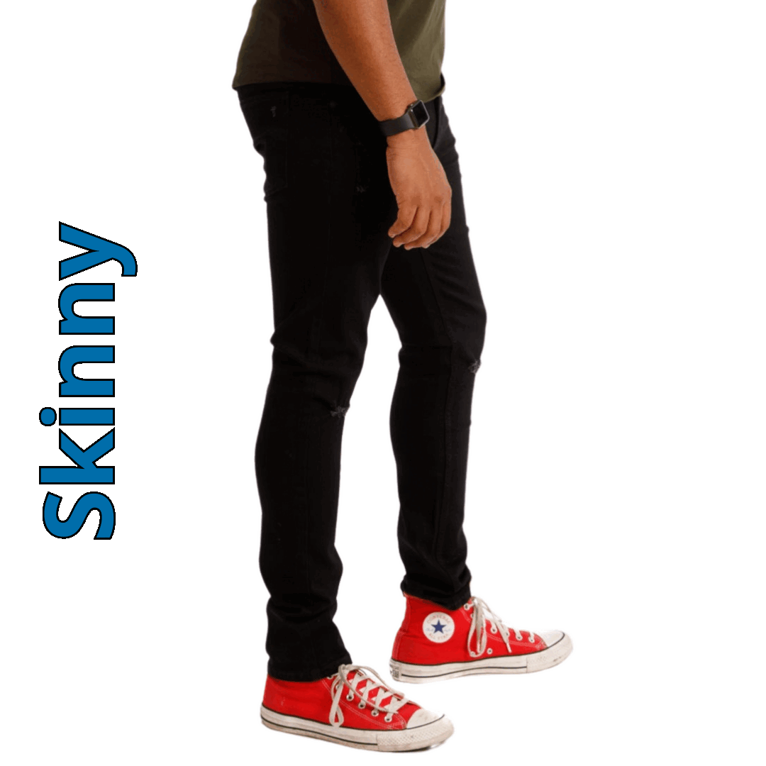 Our jeans come in 6 fits: Skinny, Slim, Slim Thick, Athletic, Bootcut, & Thick Thicc