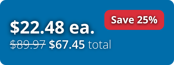 Save 25%! $22.48 each, $67.45 total