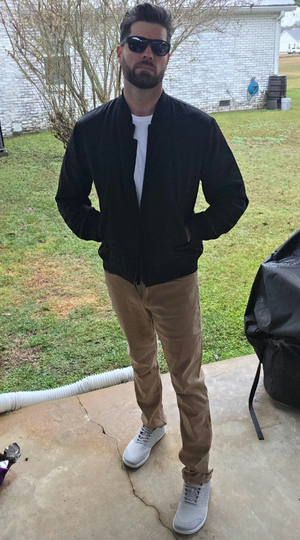 Christopher R.H. looking classy & bad a$$ in Slim Tobacco Denkhakis™