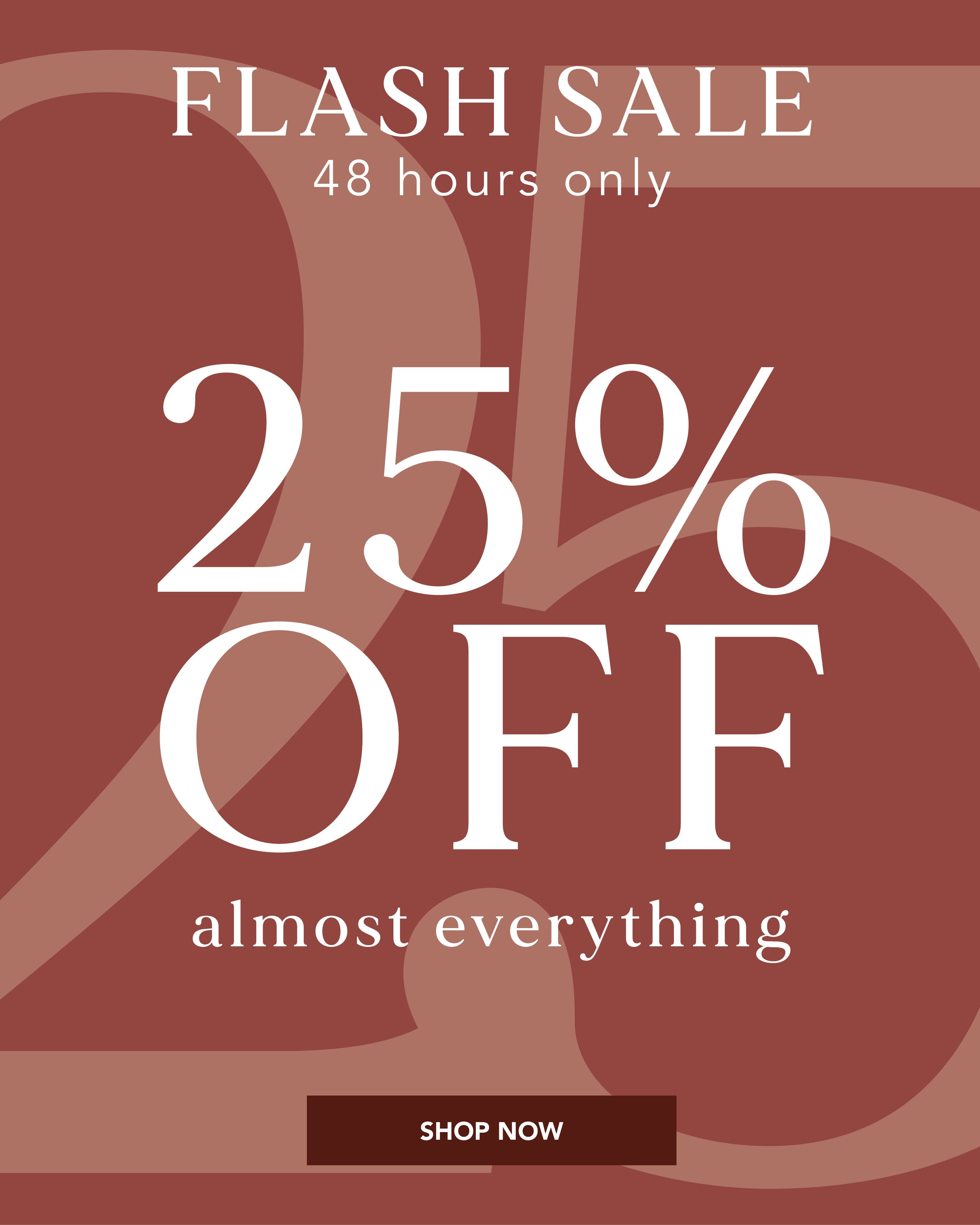Fall Flash Sale: 25% off (almost) everything!
