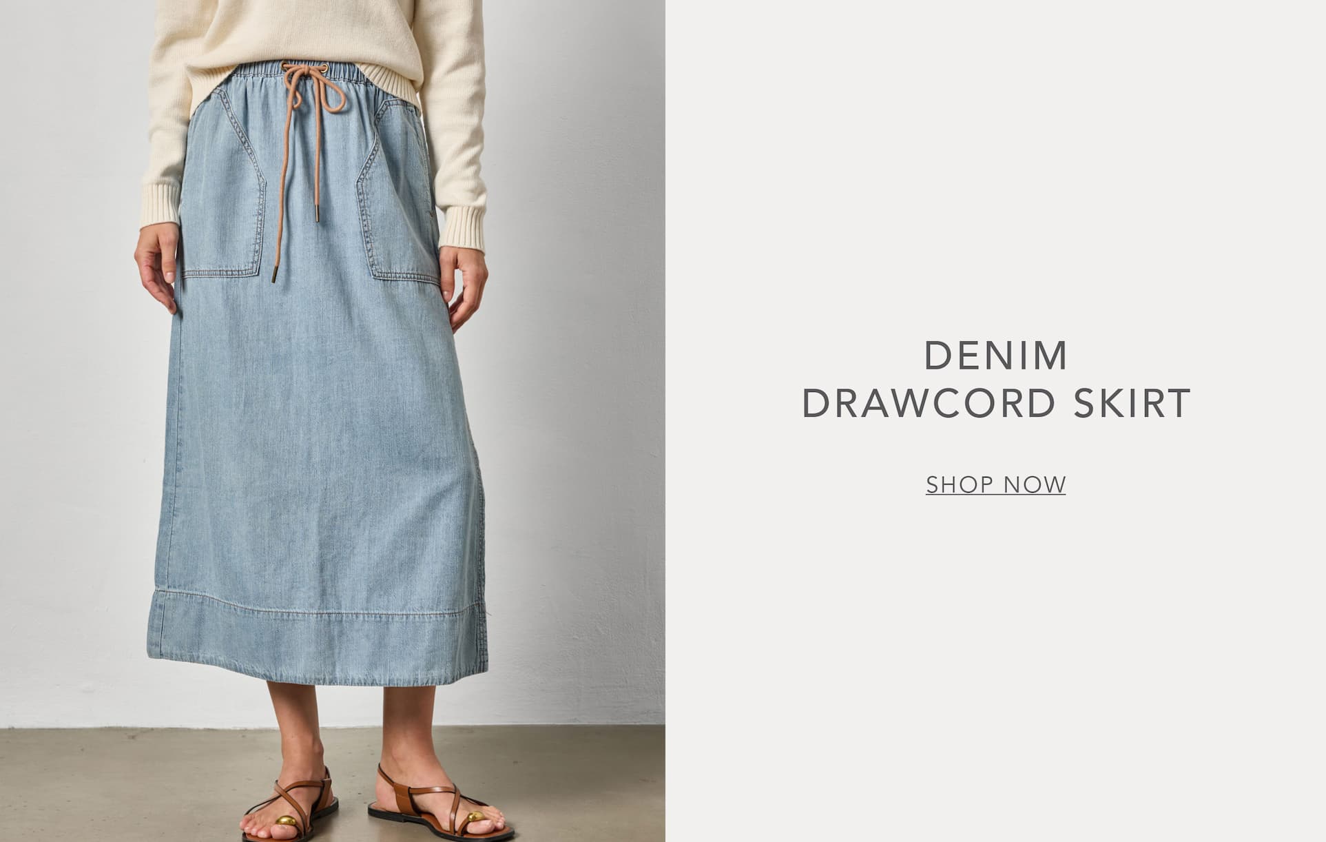 Shop Our Denim Drawcord Skirt