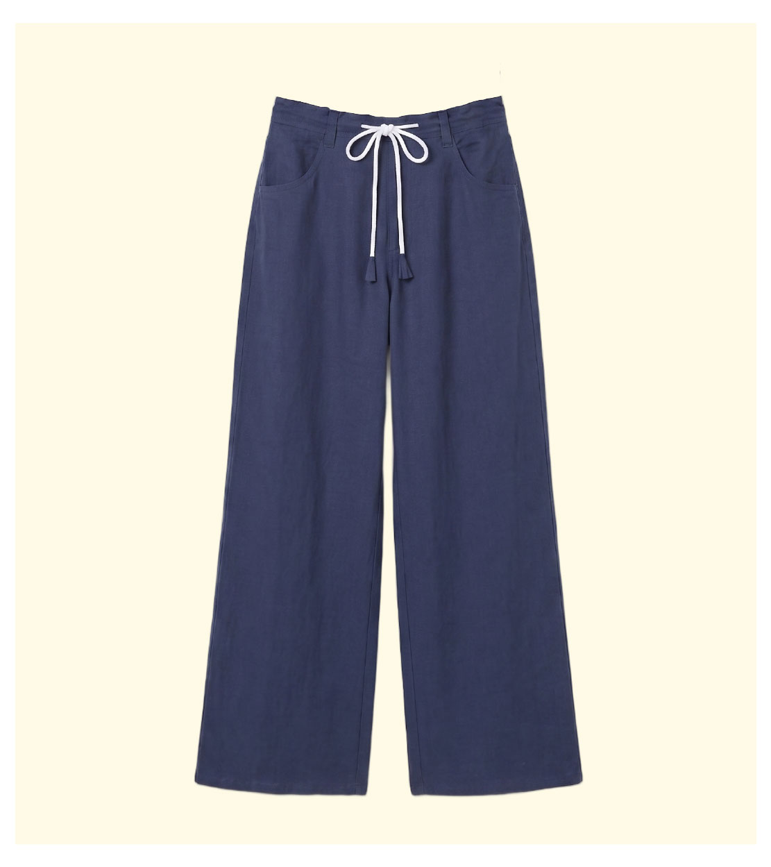 Linen Blend Straight Leg Pant