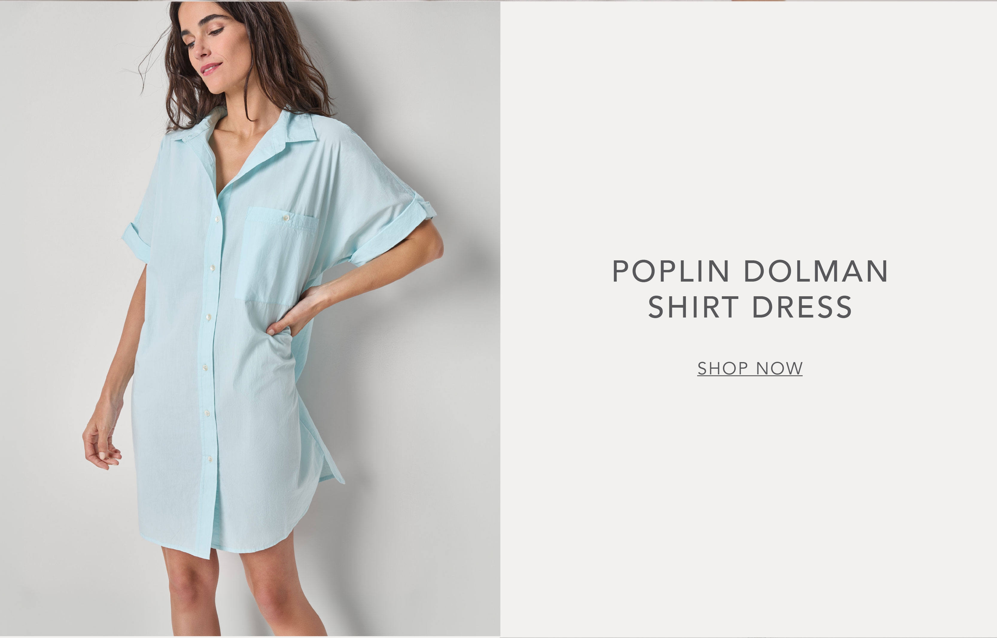 Shop our Poplin Dolman Shirt Dress