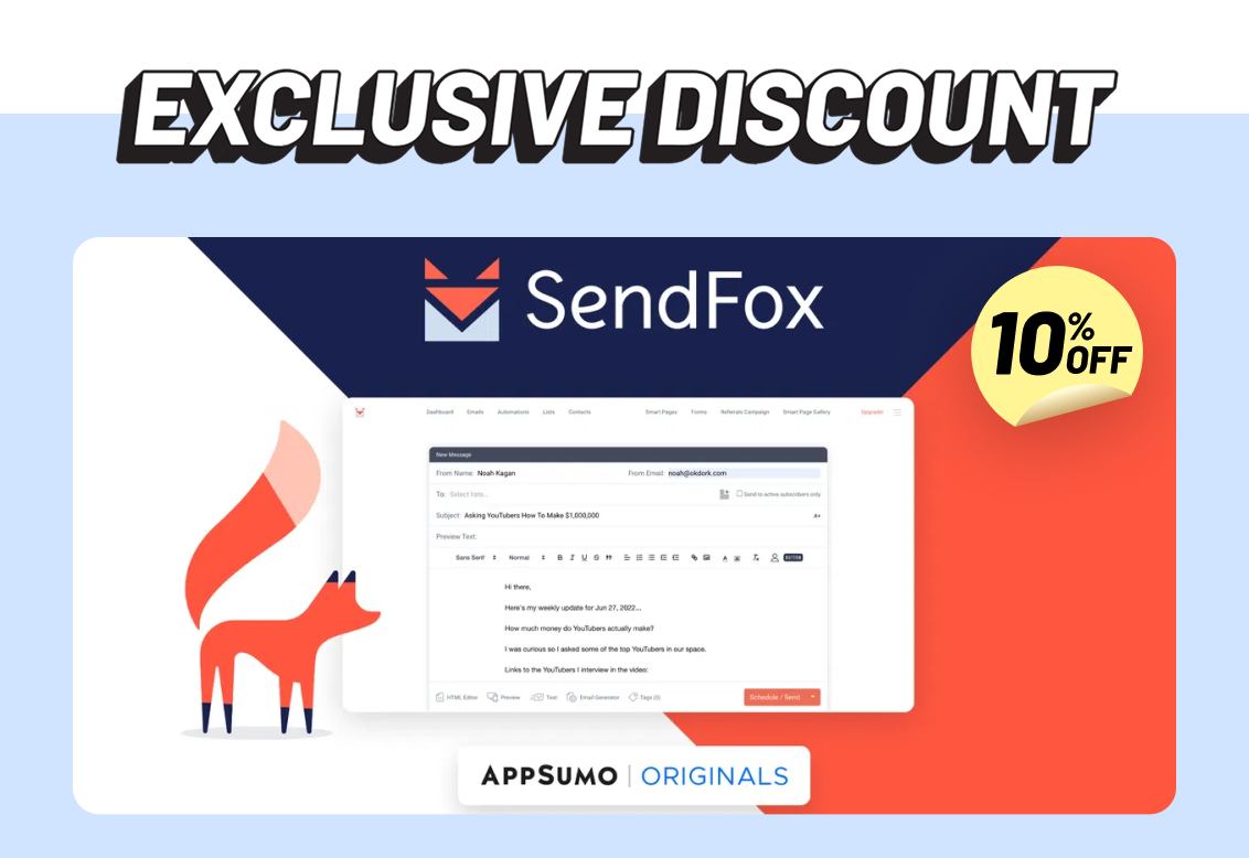 Exclusive Discount: SendFox 10% off