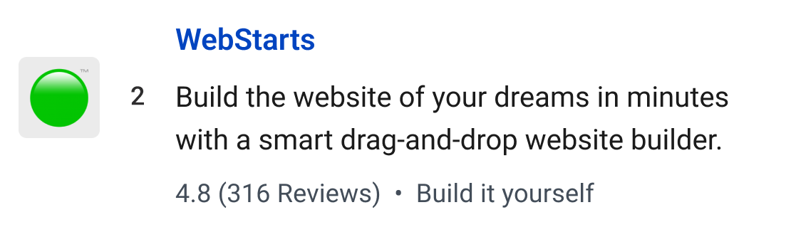 WebStarts: Build the website of your dreams in minutes with a smart drag-and-drop website builder.