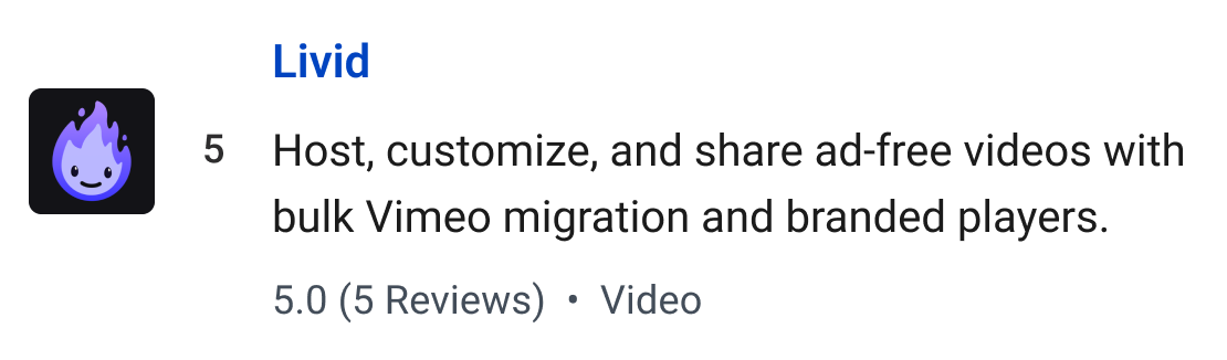 Livid: Host, customize, and share ad-free videos with bulk Vimeo migration and branded players.