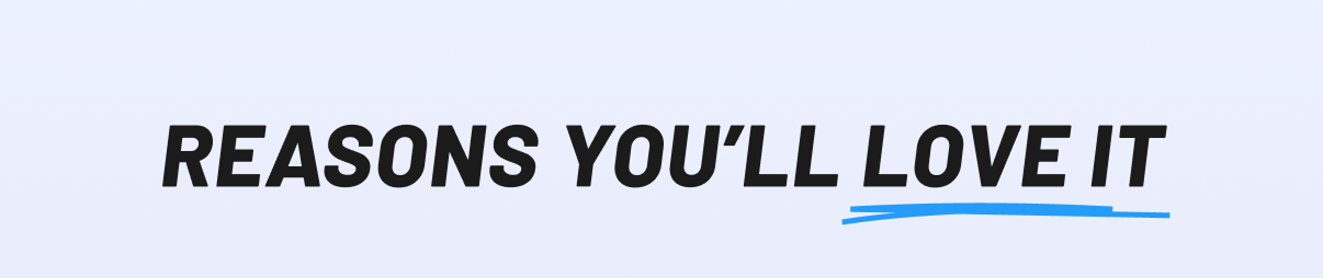 Reasons you'll love it