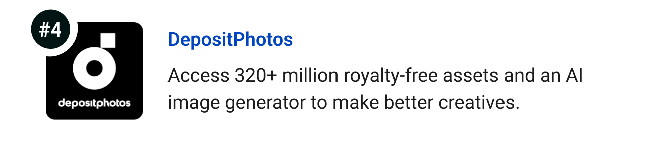 DepositPhotos - Access 320+ million royalty-free assets and an AI image generator to make better creatives. 